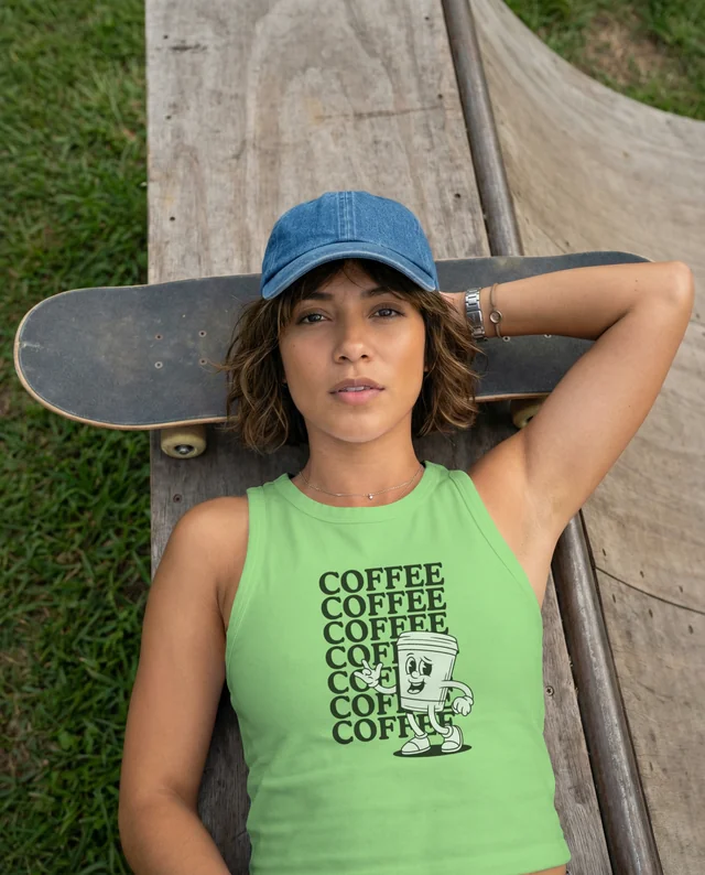 Casual Mockup of Young Woman in White Tank Top