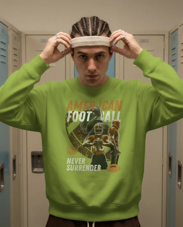 Casual Sweatshirt Mockup for Young Men in Gym Setting