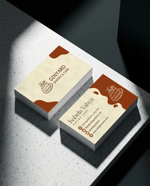 Minimalist Mockup of White Business Cards on Stone Surface