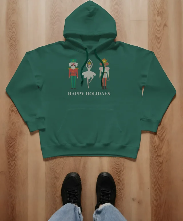 Casual Oversized Hoodie Mockup on Wooden Floor