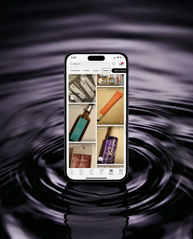 Stunning iPhone Mockup on Dark Water Surface