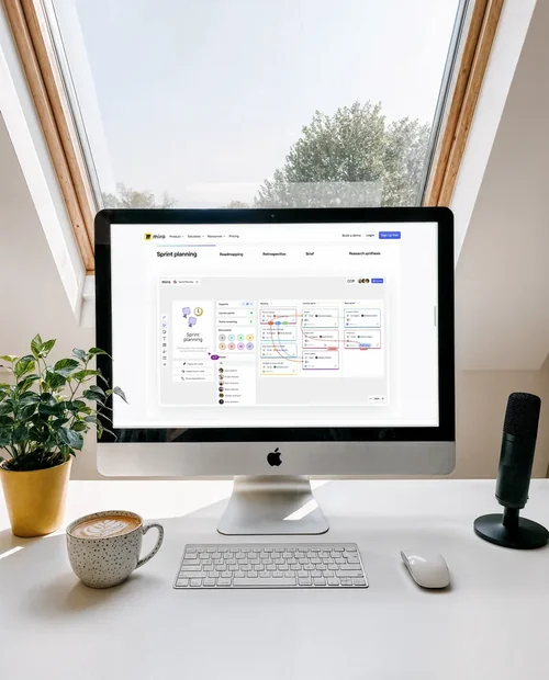 Modern iMac Mockup for Cozy Workspace Design