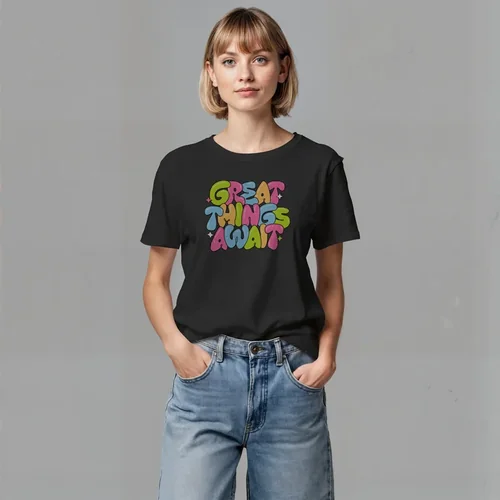 Mockup of T-Shirt with Soft Gray Background and Colors