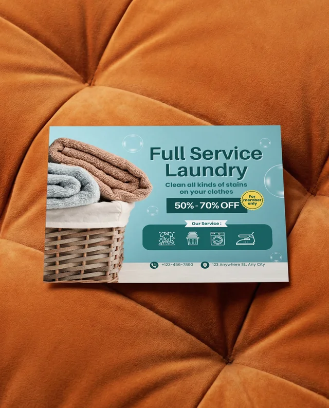 Elegant Mockup of a Flyer on Plush Orange Velvet Surface