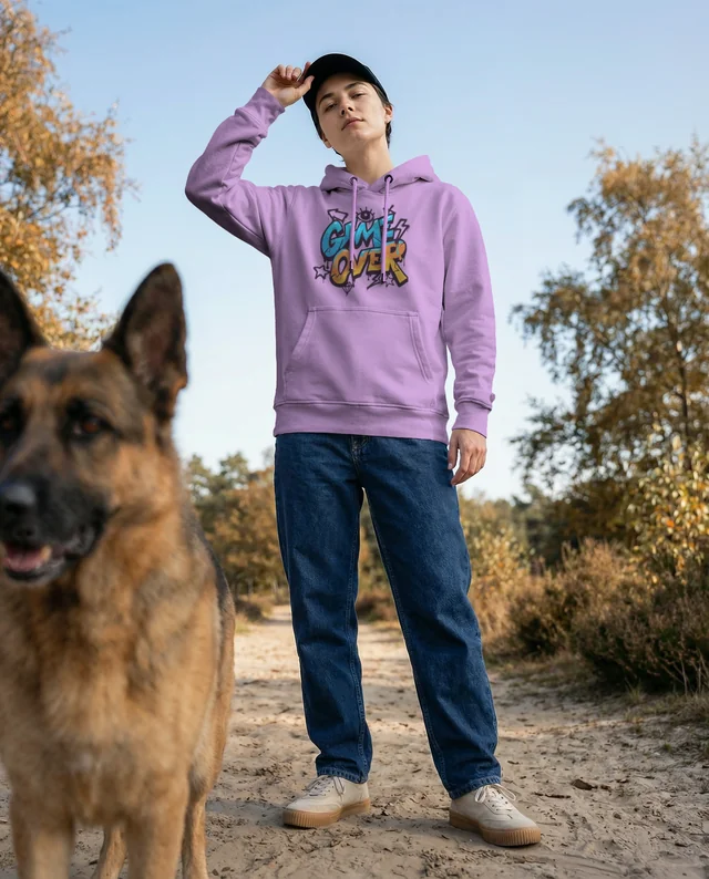 Casual Hoodie Mockup in a Serene Outdoor Scene