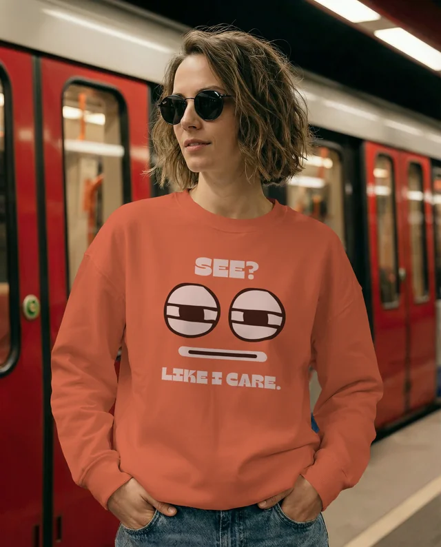 Trendy Sweatshirt Mockup of Stylish Young Woman