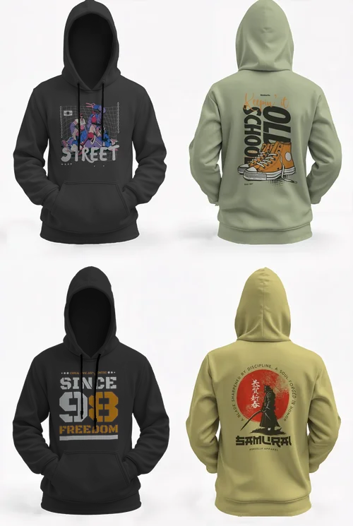 Modern Hoodie Mockup with Light Gray Background Colors