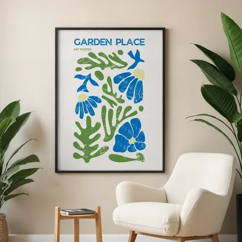 Modern Mockup Poster with Cozy Beige Background and Colors