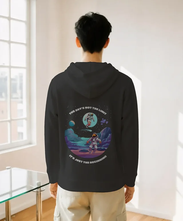 Stylish Mockup of a Young Man in a Cream Hoodie