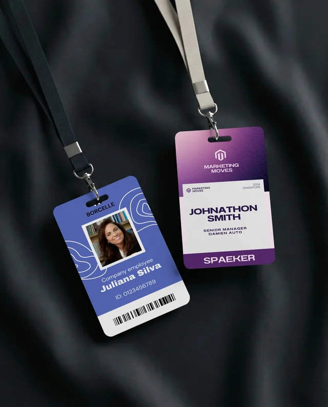 Minimalist Mockup of Blank ID Cards on Dark Background