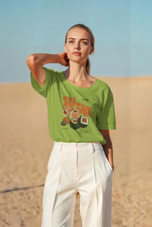 Stylish T-shirt Mockup Against Vibrant Desert Background