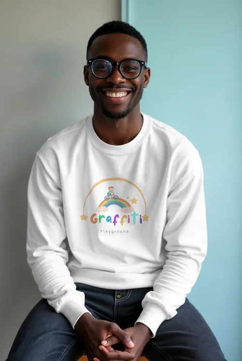 Mockup of a Young Adult in a Stylish Sweatshirt