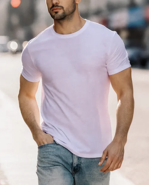 Stylish Mockup of a T-Shirt in Urban Setting