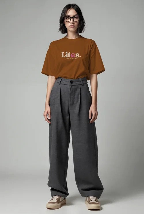 Bold T-Shirt Mockup Featuring Young Female Supermodel