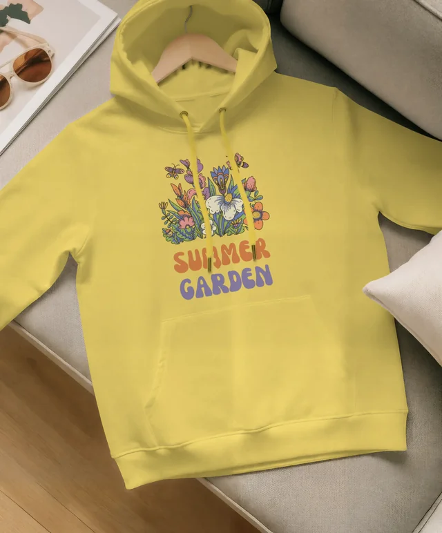 Stylish Hoodie Mockup on Cozy Couch