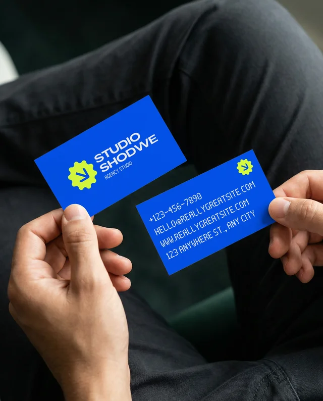 Elegant Mockup of Business Card Held in Relaxed Hands