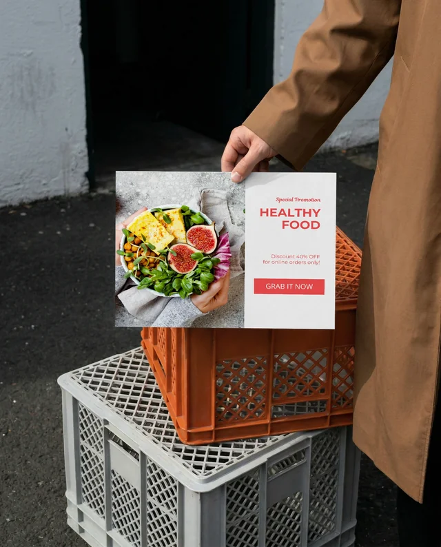 Stylish Outdoor Mockup of a Flyer in Hand