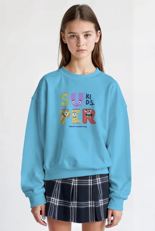 Stylish Mockup of a Girl in a Cream Sweatshirt