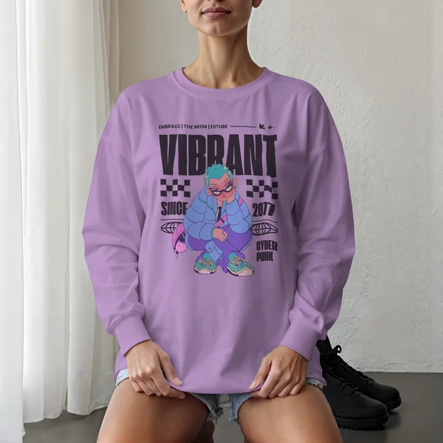 Stylish Mockup of a Woman in a Sweatshirt