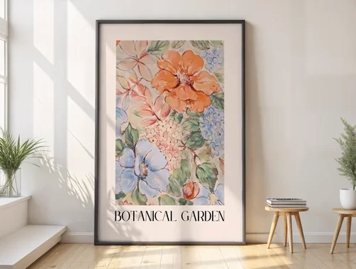 Bright Minimalist Poster Mockup with Soft Background Colors