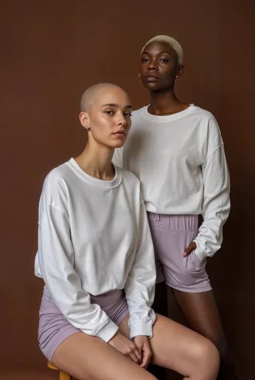 Stylish Sweatshirt Mockup Featuring Confident Women