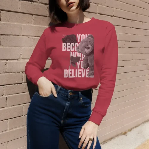 Stylish Mockup of a Woman in a Sweatshirt