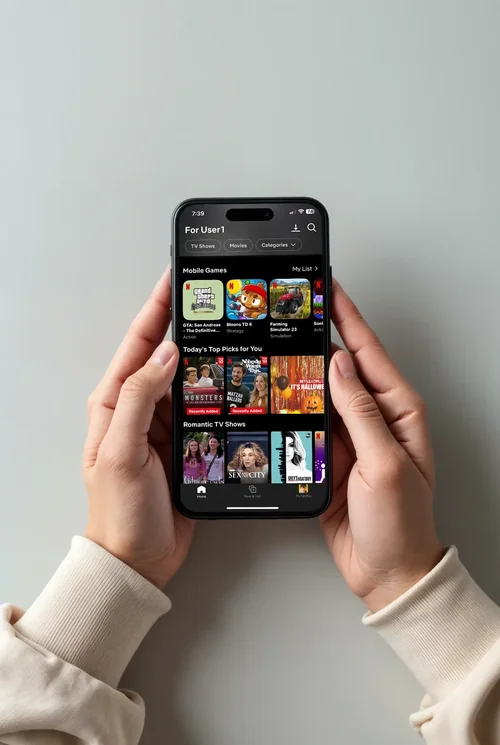 Black iPhone 16 Pro Max Mockup in Hands - Modern Design