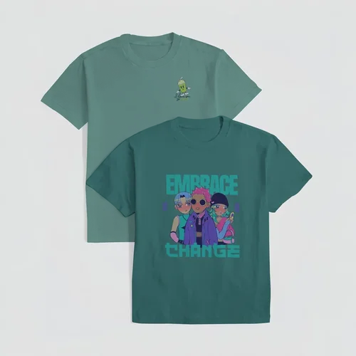 Mockup of White T-Shirts on Light Gray Background with Colors