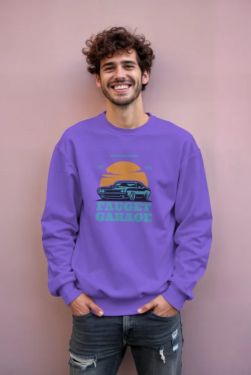 Stylish Mockup of a Cheerful Young Man in Sweatshirt