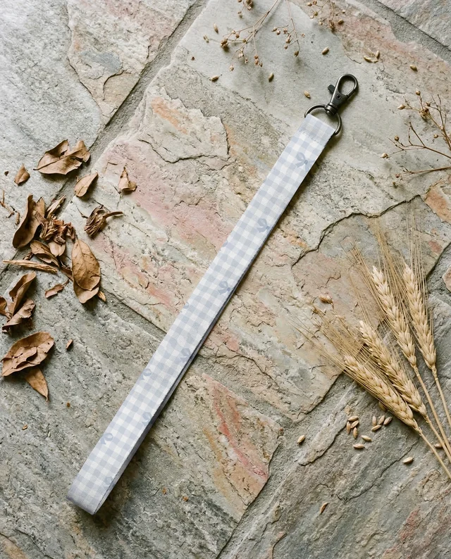 Elegant Lanyard Mockup on Textured Stone Surface