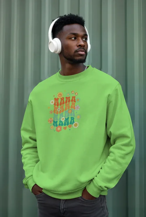 Stylish Mockup of a Young Man in a Beige Sweatshirt
