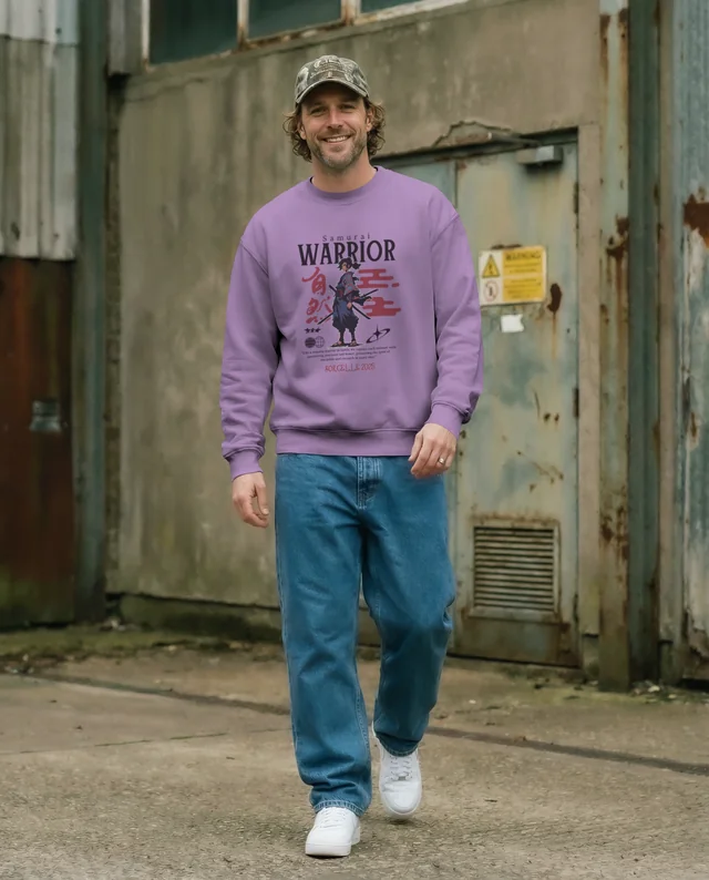 Urban Sweatshirt Mockup of a Confident Young Man