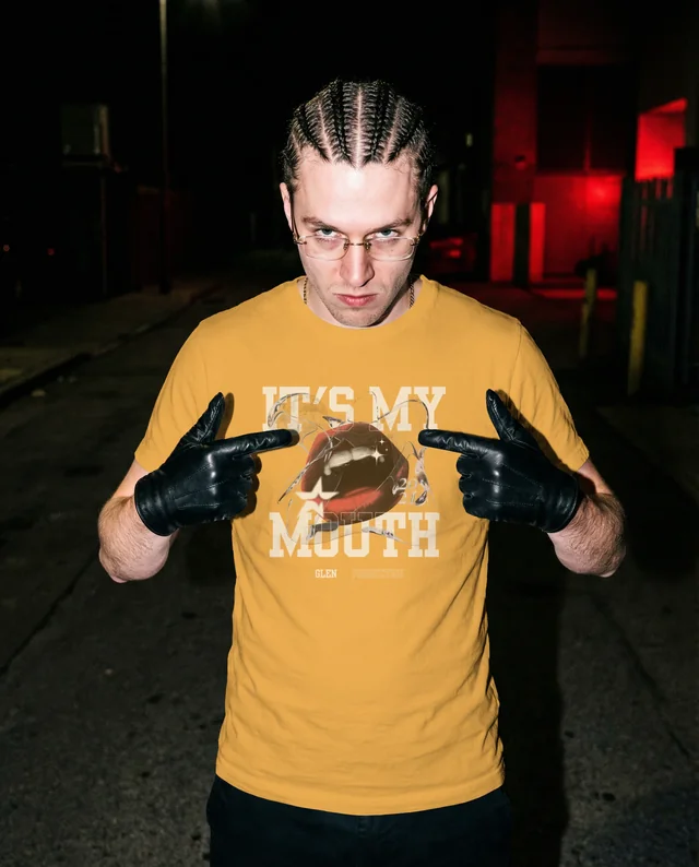 Urban T-Shirt Mockup of Confident Young Man