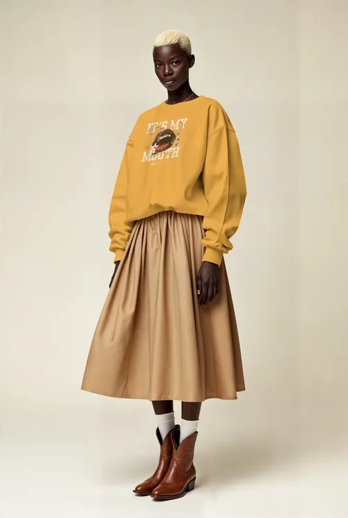 Chic Mockup of Oversized Sweatshirt Fashion Style