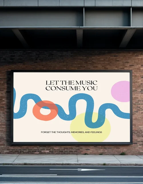 Urban Billboard Mockup on Brick Wall Under Overpass