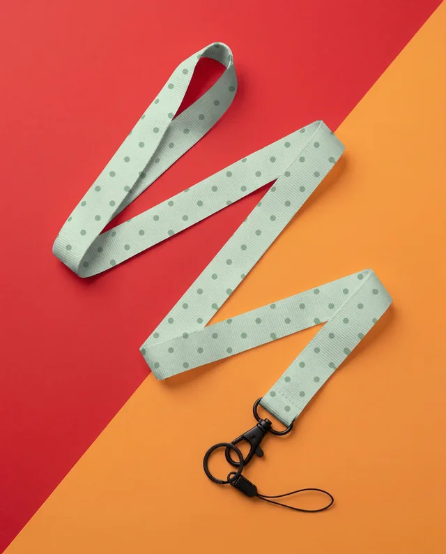Elegant White Fabric Lanyard Mockup on Vibrant Background