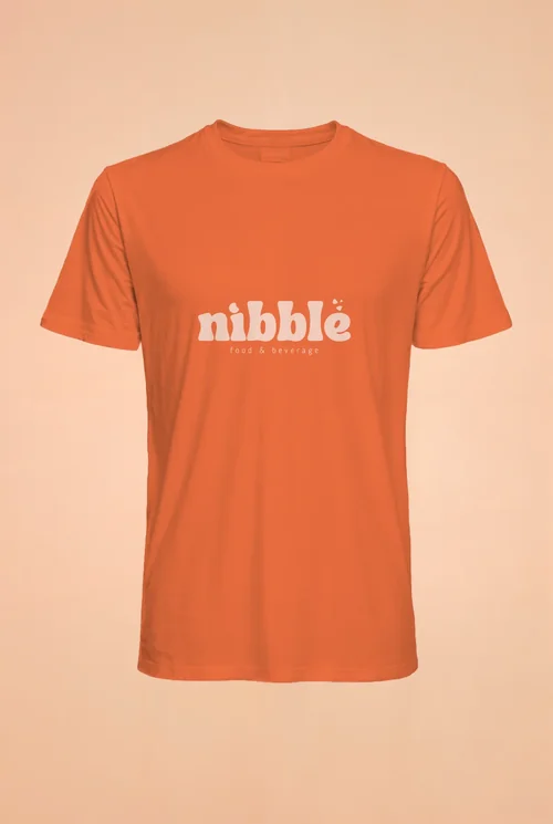 Minimalist T-Shirt Mockup on Light Peach Background