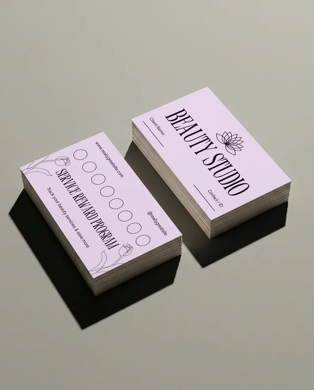 Minimalist Business Card Mockup on Reflective Surface