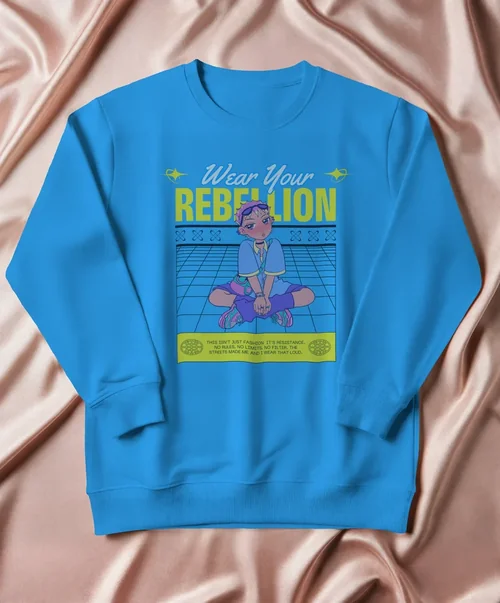 Minimalist Cream Sweatshirt Mockup on Satin Background