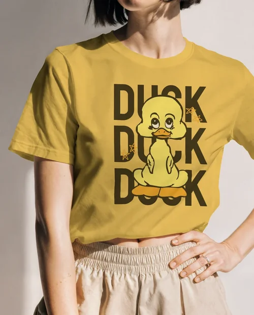 Stylish T-Shirt Mockup of Confident Young Woman