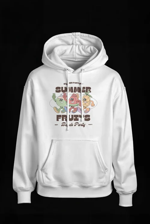 Stylish Mockup of White Hoodie on Black Background