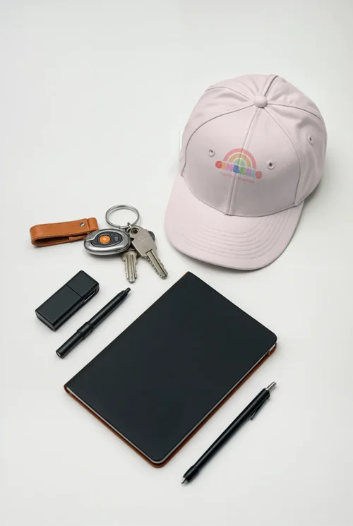Stylish Mockup of a Minimalist Hat and Accessories