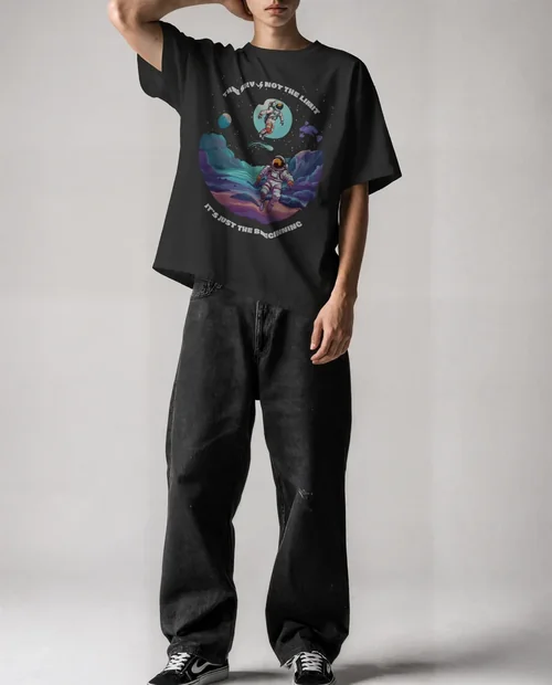 Stylish T-Shirt Mockup Featuring Young Male Model