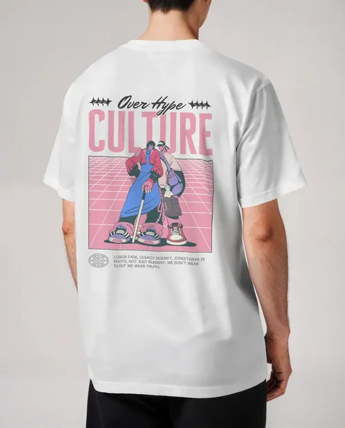 Stylish Mockup of a Fitted White T-Shirt on Model