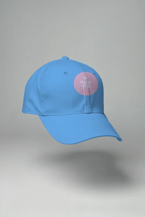 Modern White Baseball Cap Mockup on Grey Background
