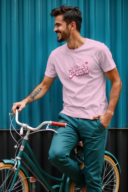 Stylish Mockup of T-Shirt on Casual Urban Portrait