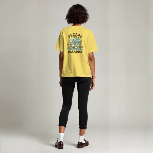 Mockup of T-Shirt with Soft Background and Neutral Colors