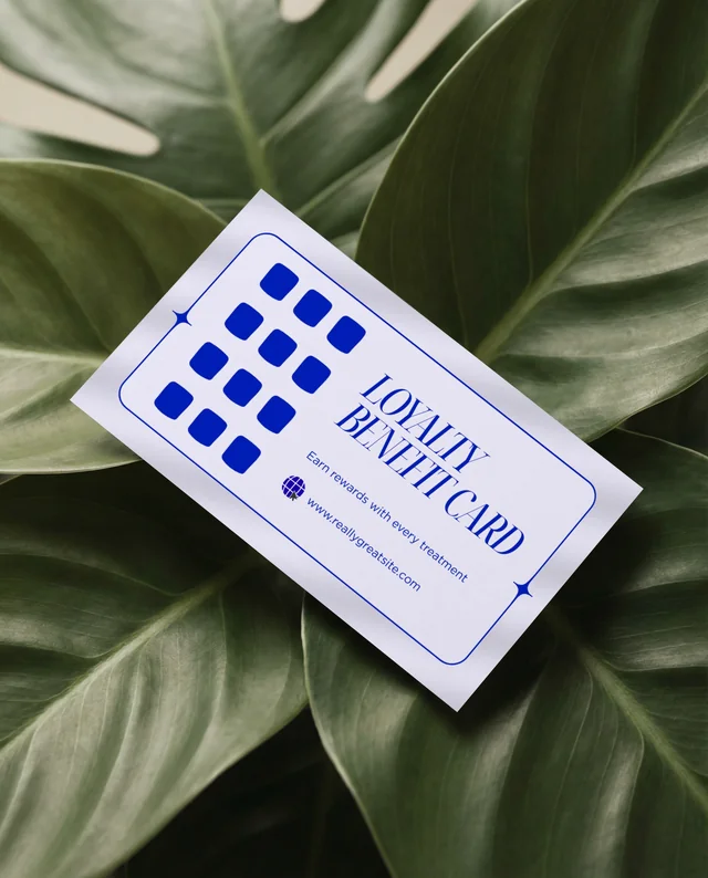Elegant Mockup of Business Card on Monstera Leaves
