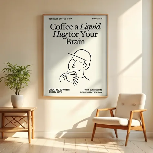 Cozy Poster Mockup with Light Colors and Warm Background