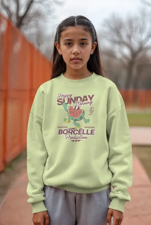 Stylish Sweatshirt Mockup for Young Girls in Nature
